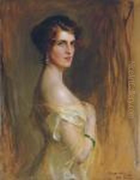 Viscountess Chaplin, Nee The Hon. Gwladys Wilson Oil Painting by Philip Alexius De Laszlo