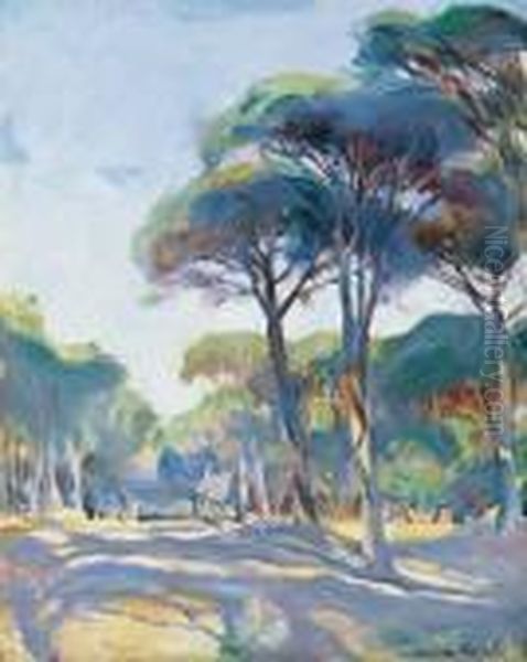 Landscape In Cap Ferrat Oil Painting by Philip Alexius De Laszlo