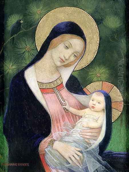 Madonna of the Fir Tree, 1925 Oil Painting by Marianne Preindelsberger Stokes