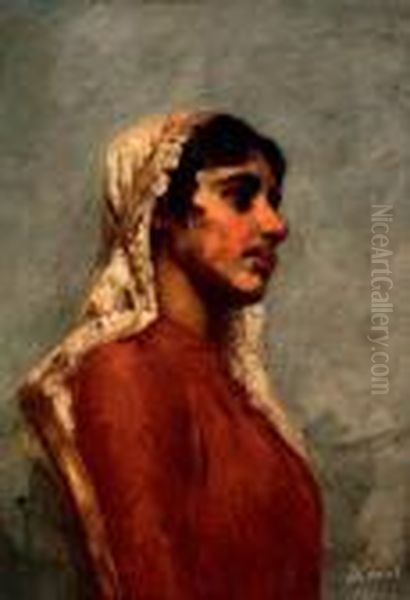 Gypsy Girl Oil Painting by Philip Alexius De Laszlo