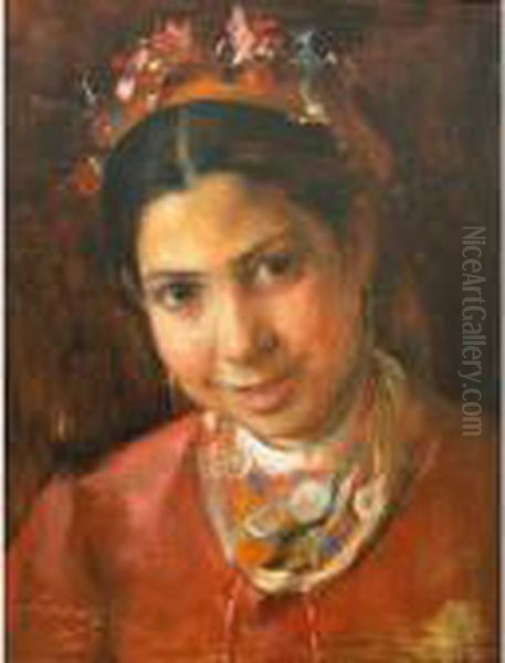 Bulgarian Girl Oil Painting by Philip Alexius De Laszlo