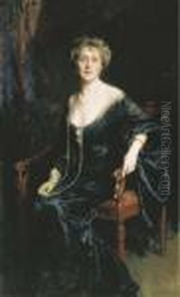 Portrait Of Mary Frances Dundas Oil Painting by Philip Alexius De Laszlo