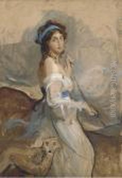 Preparatory Sketch Of Viscountess Castlereagh, Later Marchioness Oflondonderry Oil Painting by Philip Alexius De Laszlo