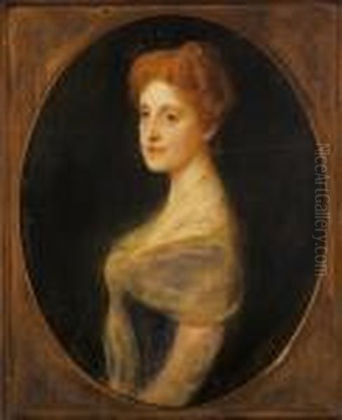 Portrait Of Woman (princess Maria Theresa ?) Oil Painting by Philip Alexius De Laszlo