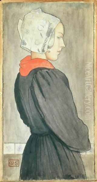 Dutch Girl, c.1899 Oil Painting by Marianne Preindelsberger Stokes