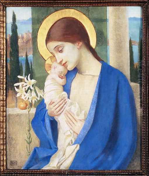 Madonna and Child, c.1905 Oil Painting by Marianne Preindelsberger Stokes