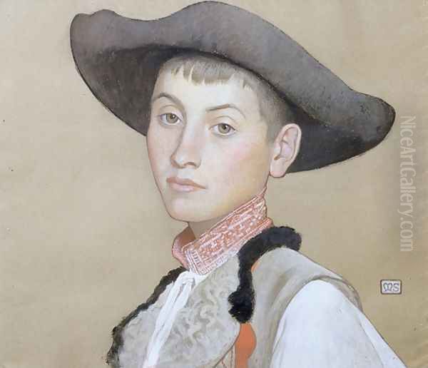 A Young Slovak 2 Oil Painting by Marianne Preindelsberger Stokes