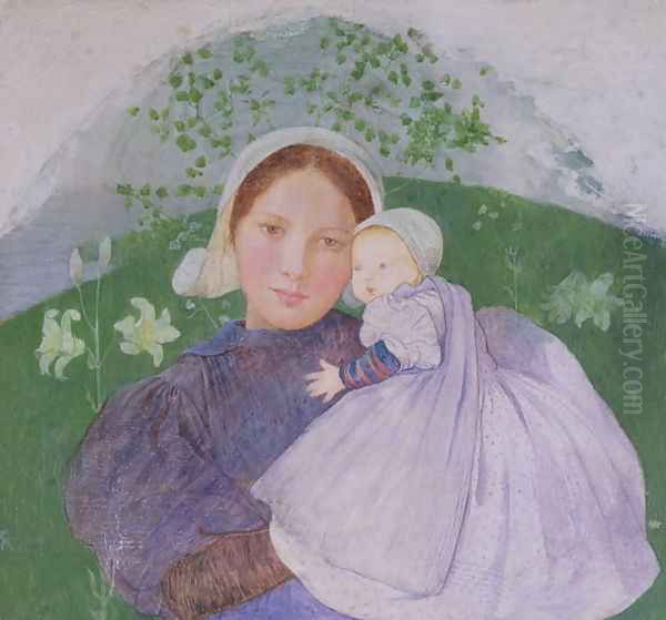 Mother and Child, c.1899 Oil Painting by Marianne Preindelsberger Stokes