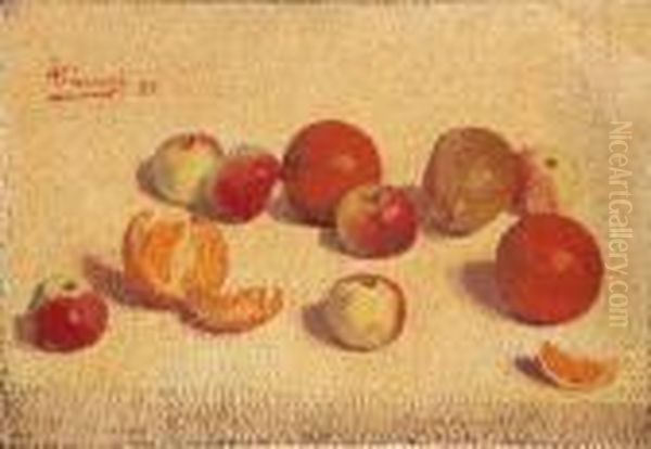 Pommes Et Oranges Oil Painting by Achille Lauge