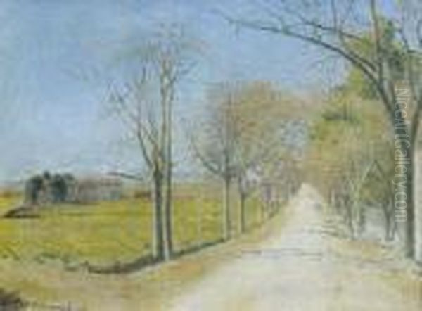 La Route De Cailhau Oil Painting by Achille Lauge