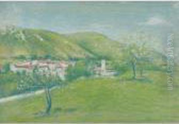 Vue De Ginoles-les-bains Oil Painting by Achille Lauge