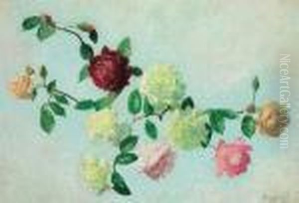 Branche Des Roses Oil Painting by Achille Lauge