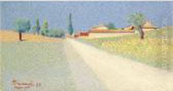 La Route De Campagne Oil Painting by Achille Lauge