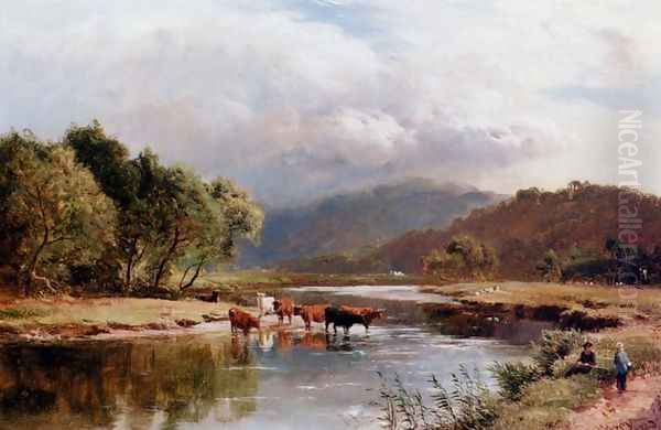 The Ponway, Trefew, North Wales Oil Painting by Sidney Richard Percy