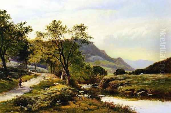 Near Trefriw, North Wales Oil Painting by Sidney Richard Percy