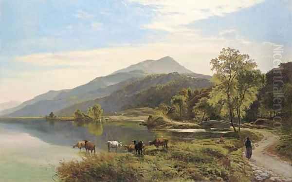 A Lake in Wales Oil Painting by Sidney Richard Percy