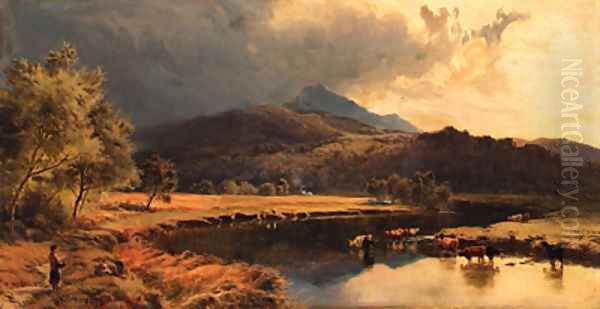 Cynidot from the Glaslyn, North Wales Oil Painting by Sidney Richard Percy