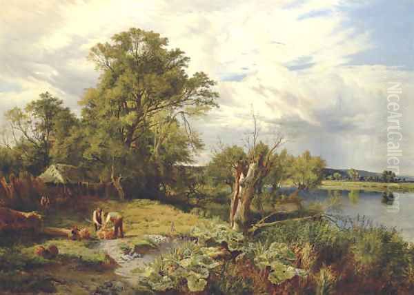 The Thames, near Pangbourne Oil Painting by Sidney Richard Percy