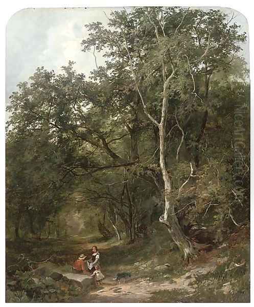 Gathering berries Oil Painting by Sidney Richard Percy