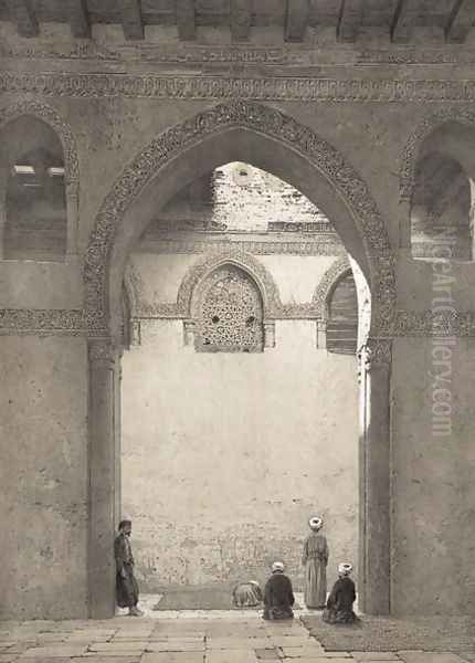 Mosquee DAhmed-Ibn-Toulon, engraved by Philippe Benoist 1813-1905 1877 Oil Painting by Emile Prisse d'Avennes