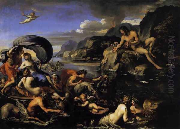 Acis, Galatea, and Polyphemus 1645-50 Oil Painting by Francois Perrier