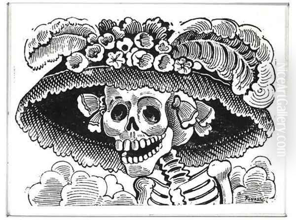 La Calavera de la Catrina, 1913 Oil Painting by Jose Guadalupe Posada