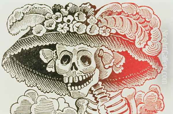 La Calavera de la Catrina, 1913 2 Oil Painting by Jose Guadalupe Posada