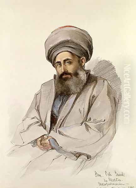 Elias - Jacobite Priest from Mesopotamia Oil Painting by Amadeo Preziosi