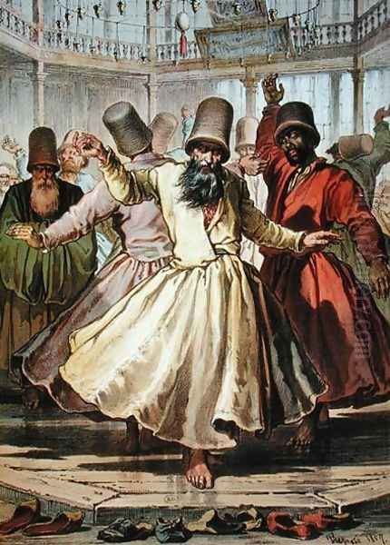 Dancing Dervishes, 1857 Oil Painting by Amadeo Preziosi