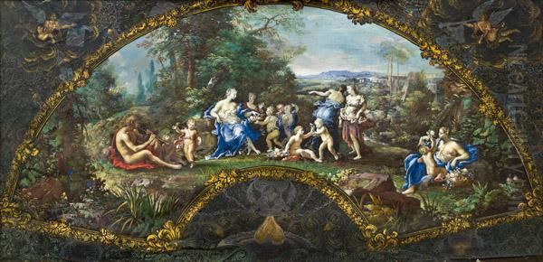 Flora Mit Spielenden Putti Oil Painting by Cirlce Of Filippo Lauri