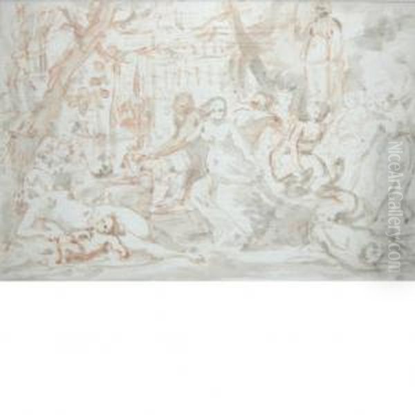 Bacchanale Oil Painting by Cirlce Of Filippo Lauri