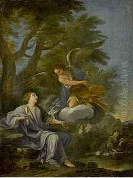 Hagar Und Ismael Oil Painting by Cirlce Of Filippo Lauri