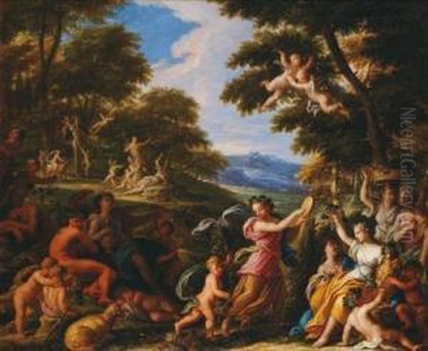 Allegoria Della Primavera Oil Painting by Cirlce Of Filippo Lauri