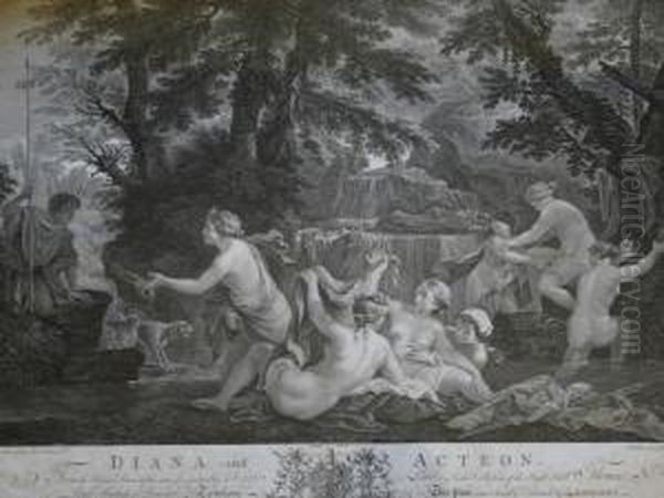 Diana And Actaeon Oil Painting by Cirlce Of Filippo Lauri