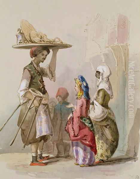 A pot seller, c.1855 Oil Painting by Amadeo Preziosi