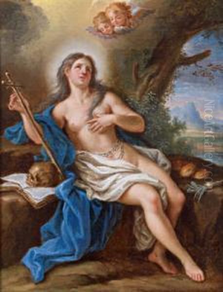 La Maddalena Penitente Oil Painting by Cirlce Of Filippo Lauri