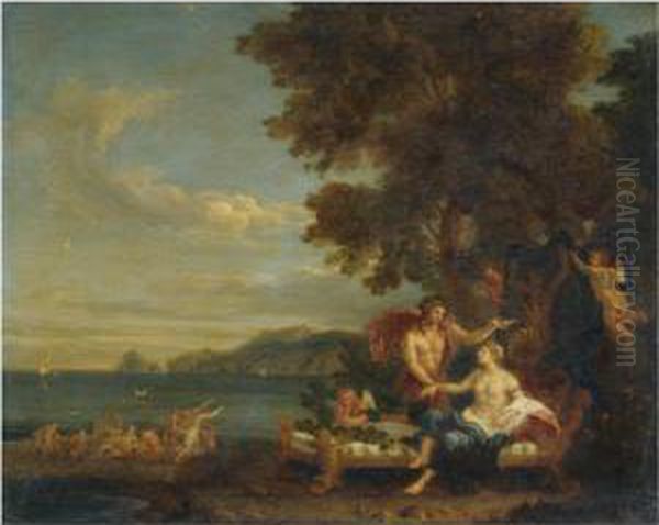 Bacchus And Ariadne Oil Painting by Cirlce Of Filippo Lauri