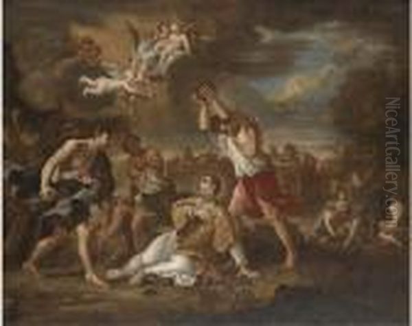 The Martyrdom Of Saint Stephen Oil Painting by Cirlce Of Filippo Lauri