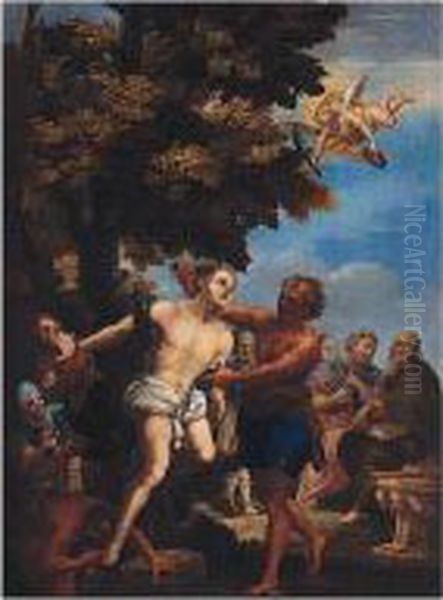 The Martyrdom Of Saint Bartholomew Oil Painting by Cirlce Of Filippo Lauri