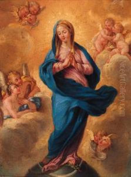 The Immaculate Conception Oil Painting by Cirlce Of Filippo Lauri