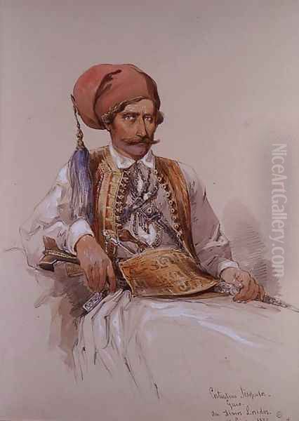 Constantinos Sisopulos, 1852 Oil Painting by Amadeo Preziosi