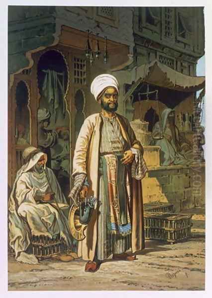 The Barber, from Souvenir of Cairo, 1862 Oil Painting by Amadeo Preziosi