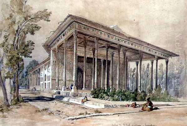 The Palace of Tcheel-Soutoun, Hispahan by Amadeo Preziosi