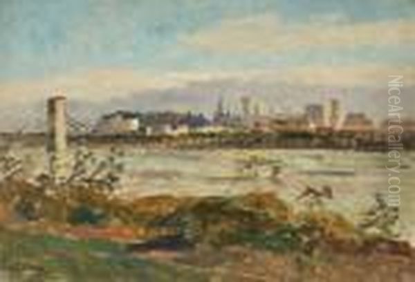 Vue D'avignon Oil Painting by Louis Alphonse Abel Lauvray