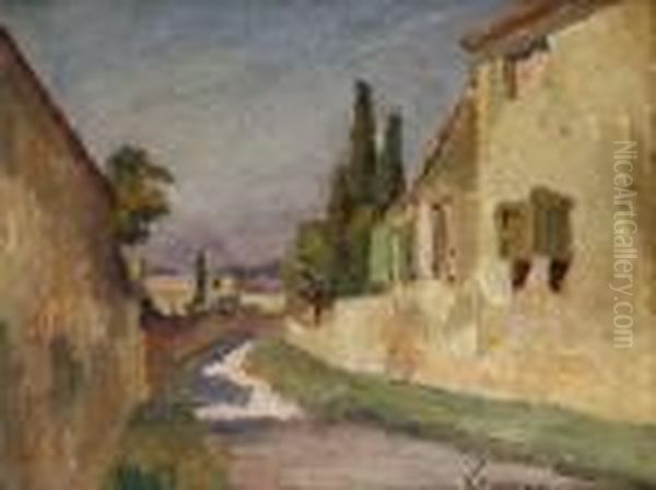 Chemin Des Chartreux A Villeneuve-les-avignon Oil Painting by Louis Alphonse Abel Lauvray