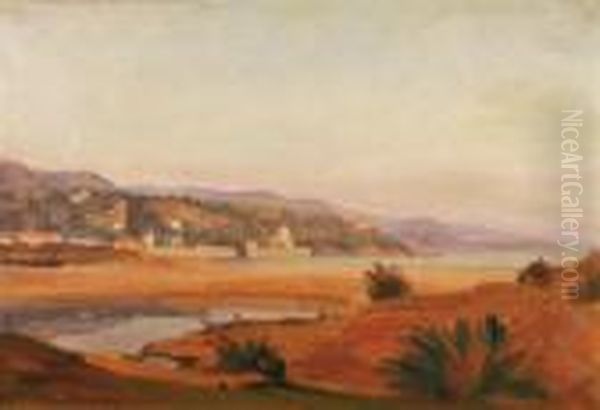 Paysage Mediterraneen Oil Painting by Louis Alphonse Abel Lauvray