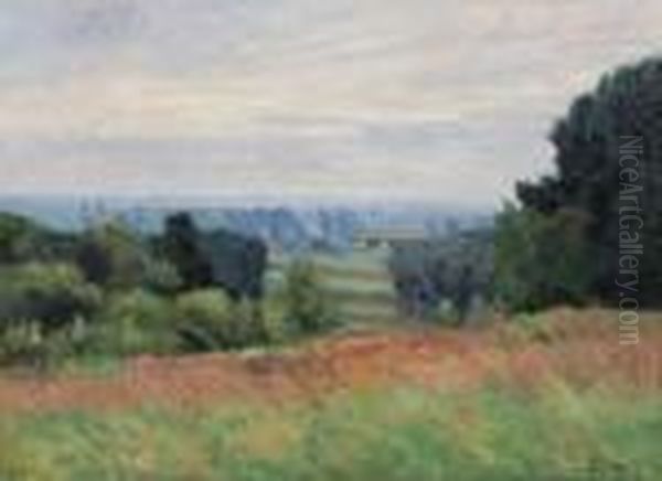 Paysage En Ile-de-france Oil Painting by Louis Alphonse Abel Lauvray