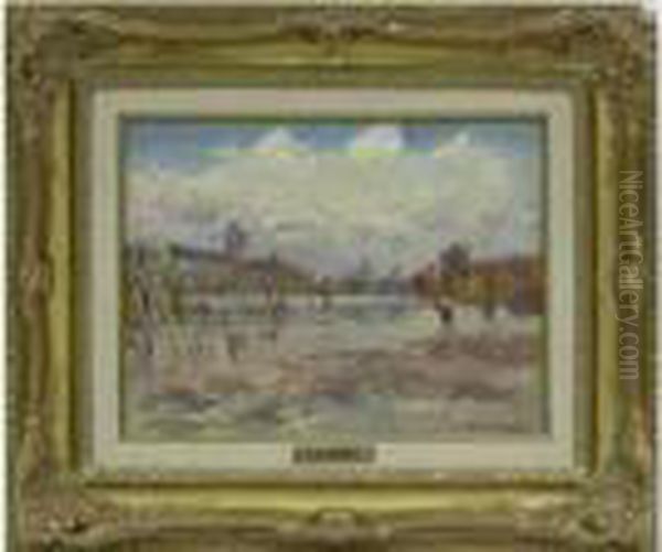 Vue D'avignon Oil Painting by Louis Alphonse Abel Lauvray