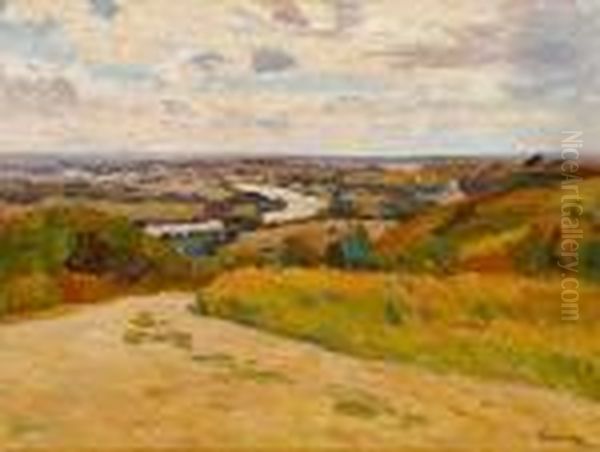 Campagne A Vetheuil Oil Painting by Louis Alphonse Abel Lauvray