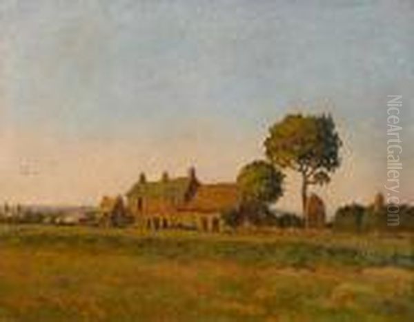 La Vieille Ferme Pres Du Village Oil Painting by Louis Alphonse Abel Lauvray